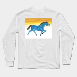 eric carle - Blue Horse Childrens Long Sleeve T-Shirt